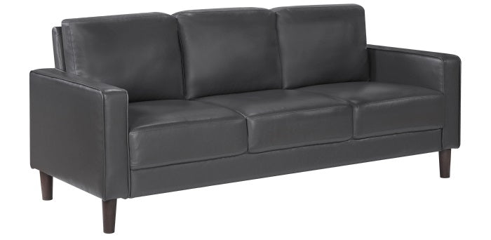 Homelegance Malcolm 2-Piece Dark Grey Faux Leather Sofa & Love Seat Set – 9203DGY-SL