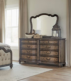 Homelegance 1682-4PC 4 pc Astoria grand heath court brown oak finish wood queen bedroom set