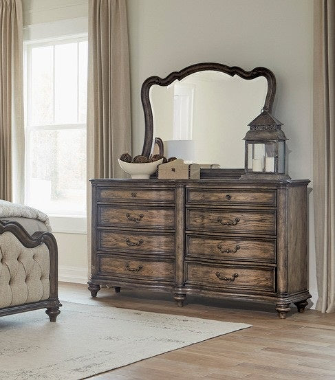 Homelegance 1682-4PC 4 pc Astoria grand heath court brown oak finish wood queen bedroom set