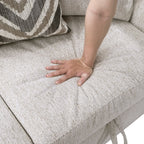 Homelegance 9702BE-3LC3R 3 pc Myrtle beige chenille fabric sectional sofa pop up sleep area storage chaise and love seat