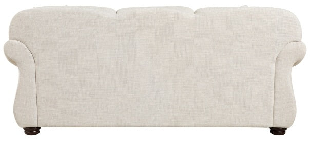 Homelegance 9270FBE-2PC 2 pc Attleboro beige textured fabric nail head trim accents sofa and love seat set rounded arms