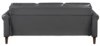 Homelegance Hector Dark Grey Faux Leather Sofa and Love Seat Set with Rounded Arms – 9690DGY-SL