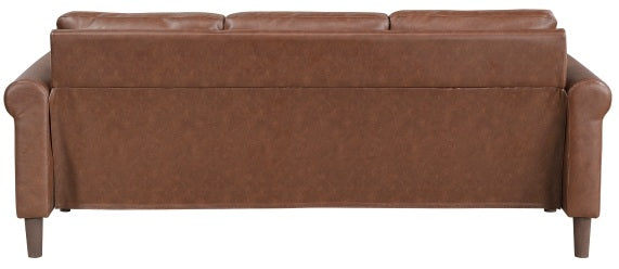 Homelegance 9690CHC-SL 2 pc Hector chocolate brown faux leather sofa and love seat set rounded arms