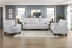 Homelegance 9519GRY-2PC 2 pc Aliana light grey textured fabric sofa and love seat set with flared arms