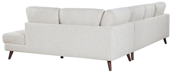 Homelegance 9644SVE-23L5R 2 pc Broadway silver cloud chenille fabric mid-century modern sectional sofa with chaise