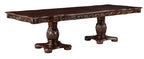 Homelegance 1468-108  7 pc Adelina cherry finish wood double pedestal carved ornate accents dining table set