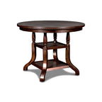 40-2541-12-5PC 5 pc Bixby espresso cherry finish wood 47" round counter height dining table set fabric upholstered seats