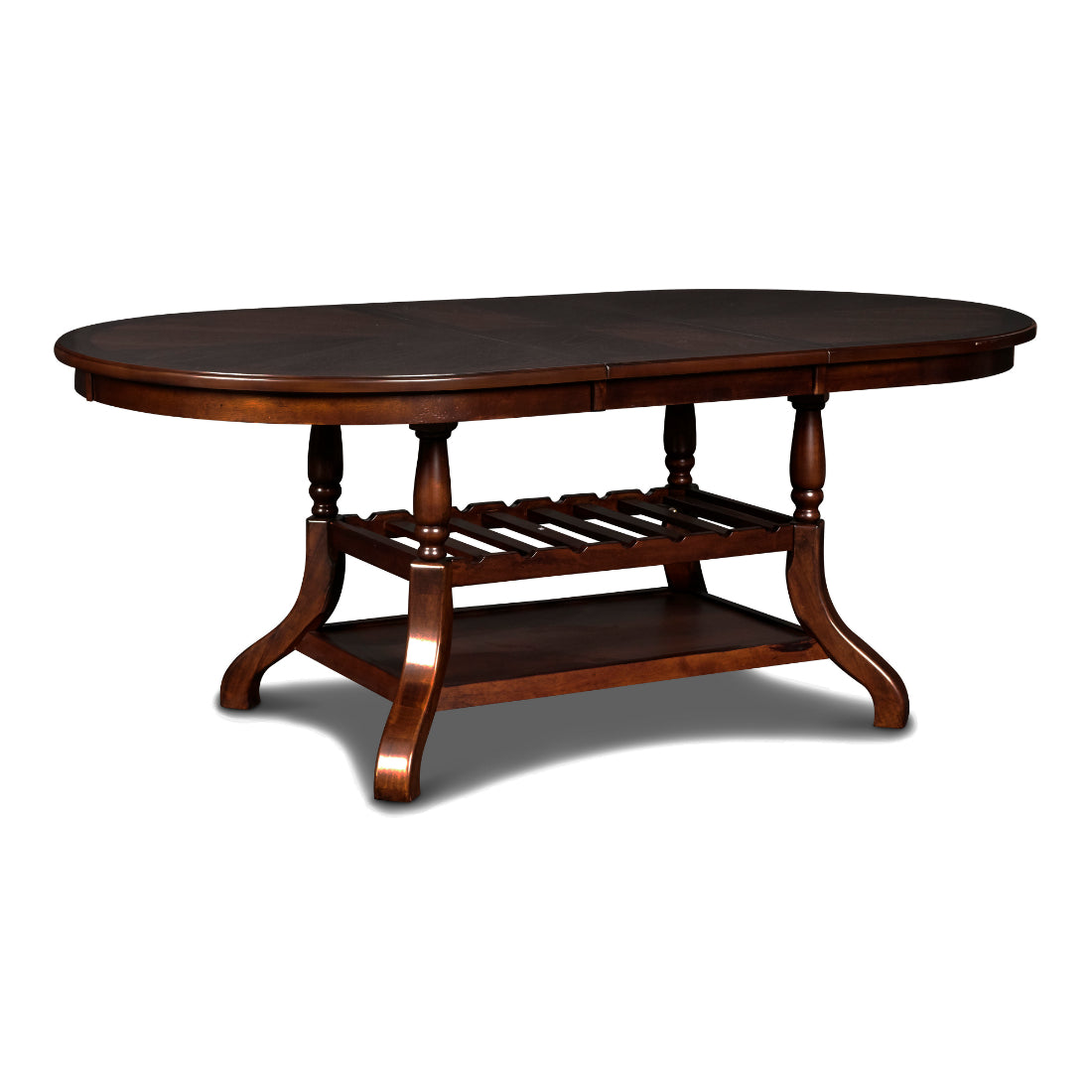 40-2541-7PC 7 pc Bixby espresso cherry finish wood 60" oval dining table set fabric upholstered seats