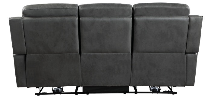 Homelegance Hazen Dark Grey Faux Leather Reclining Sofa & Love Seat Set – 9515DGY-SL