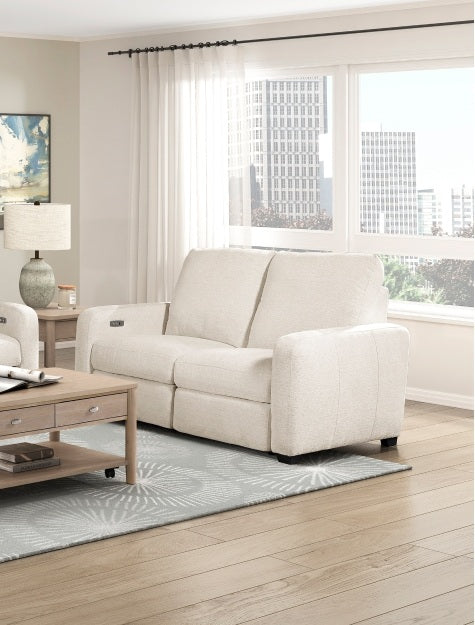 Homelegance 8479BEG-2PC 2 pc Vera beige chenille fabric sofa and love seat set with power motion recliners