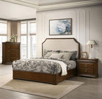 Coaster 205301Q-S4 4 pc Garland brown cherry finish wood queen bedroom set upholstered headboard