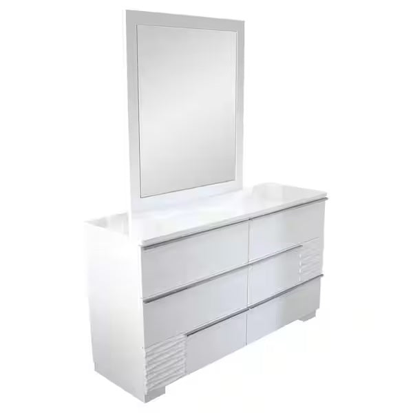 Best Master Athen 4-Piece White Lacquer Queen Bedroom Set – Athen-4pc