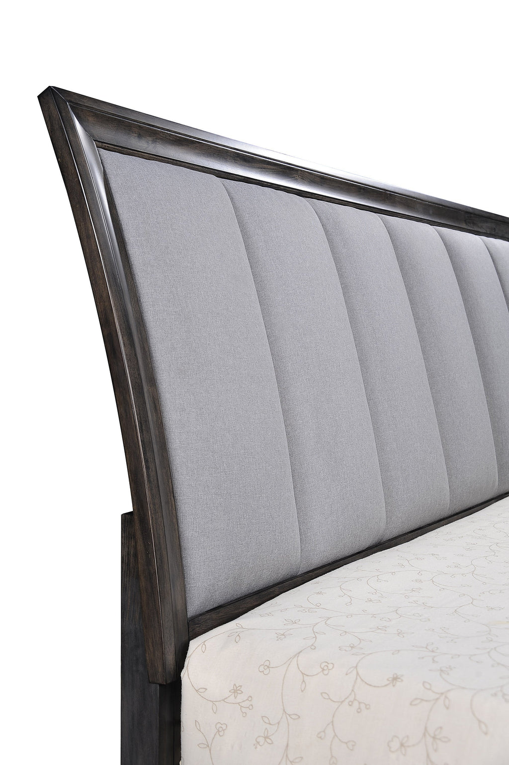 B6580 4 pc A & J Homes studio jaymes grey finish wood bedroom set with drawers in footboard