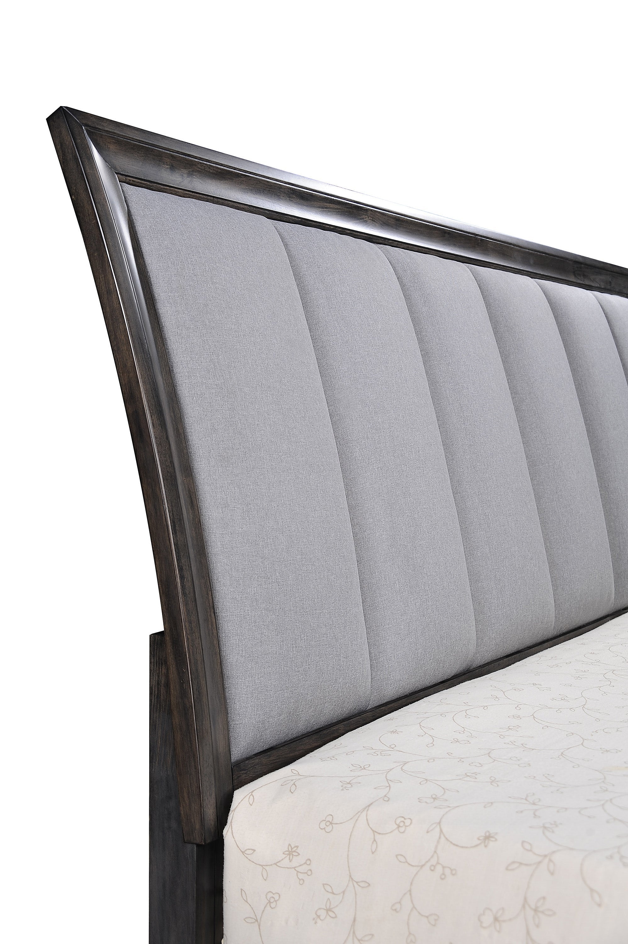 B6580 4 pc A & J Homes studio jaymes grey finish wood bedroom set with drawers in footboard