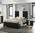 B6835-4PC 4 pc Rangley black finish wood LED headboard queen bedroom set