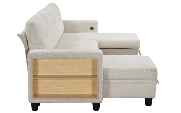Homelegance Morian Beige Boucle Double Chaise Sectional Sofa – 9705BE-42AVC