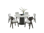 30070-2-7PC 7 pc Valencia grey finish wood 54" round top modern dining table set