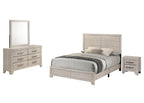 B860-4PC  4 pc Hampton rustic grey oak good grain paneled finish wood queen bed set