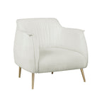 Homelegance 1085F1S Wila arlo rachael mid century modern white boucle fabric accent chair gold legs