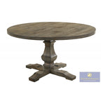 Best master Newark-5PC 5 pc Newark 59" round weathered grey finish wood dining table set