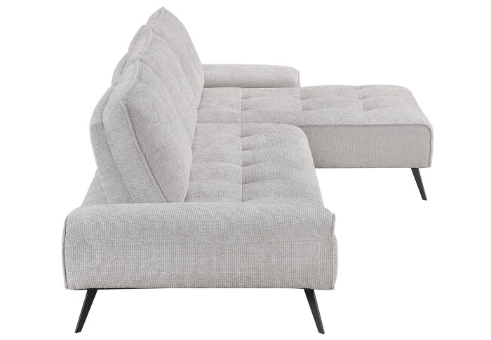 Homelegance Pleasure Light Grey Chenille Sectional Sofa – 8400LTG-22LRC