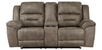 Homelegance Hazen 2-Piece Brown Polished Microfiber Recliner Sofa & Love Seat Set with Cup Console – 8538BR-SL