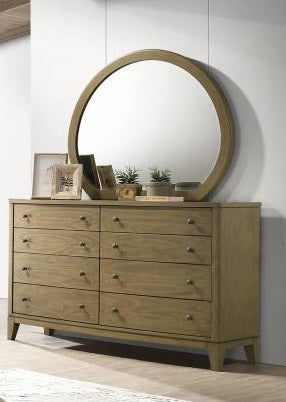Coaster 224921Q-S4 4 pc Granada natural pine finish wood cream fabric headboard queen bedroom set