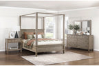 Homelegance 1316-4PC 4 pc Marceline grey oak finish wood canopy style queen bedroom set