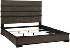 Homelegance 1343-4PC 4 pc Acworth black and brownish grey finish wood LED accent lighted headboard queen bedroom set
