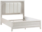 Homelegance 1326-4PC 4 pc Florence antique white finish wood LED accent lighted headboard queen bedroom set