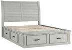 Homelegance 1337-4PC 4 pc Willowbrook light grey finish wood queen bedroom set with underbed drawers