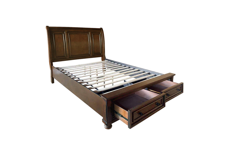 Homelegance 2159-4PC 4 pc cumberland rich medium brown finish wood sleigh bedroom set