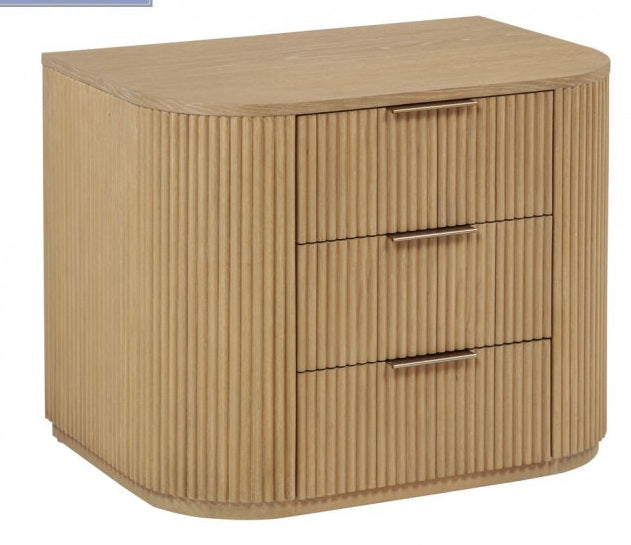 Best Master QT05LOQ-4PC 4 pc Qetora light oak finish wood with fluted panel accent design queen bed set