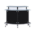 Coaster 100139 Latitude run frew modern style black and chrome finish metal curved front bar unit