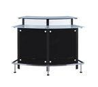 Coaster 100139 Latitude run frew modern style black and chrome finish metal curved front bar unit