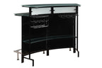 Coaster 100139 Latitude run frew modern style black and chrome finish metal curved front bar unit
