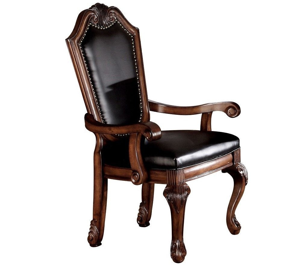 Acme 04075-10038 7 pc Astoria grand liam chateau de ville cherry finish wood double pedestal dining table set