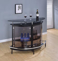 Coaster 101065 Orren ellis fairborn modern style black high gloss finish curved front bar unit