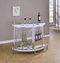 Coaster 101066 Orren ellis fairborn modern style white high gloss finish curved front bar unit