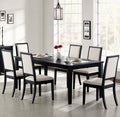 Coaster 101561 7 pc Nikita gracie oaks louwe lexton distressed black wood finish rectangular dining table set