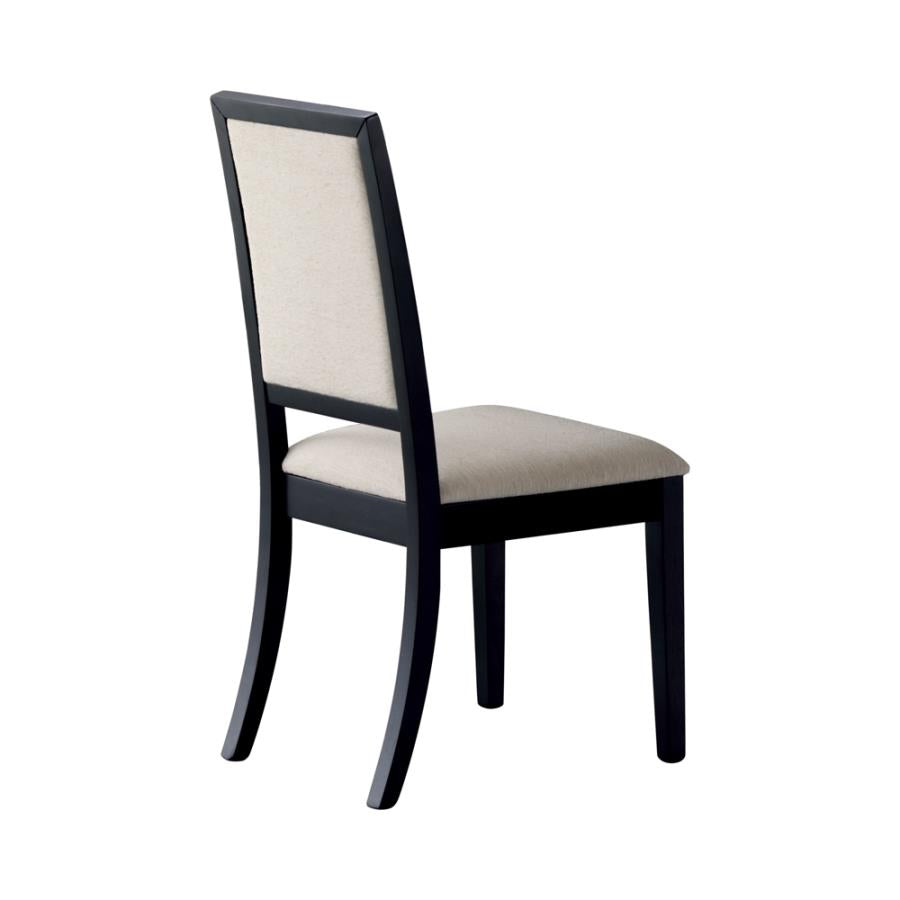 Coaster 101562 Set of 2 Foundry select glaucia contemporary cream chenille fabric black finish wood legs dining chairs