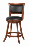 Coaster 101919 Set of 2 Walcott chestnut finish wood counter height swivel barstool with back