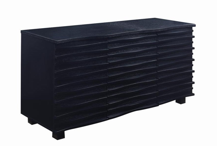 Coaster 102065 Stanton black wood finish contemporary server sideboard buffet cabinet