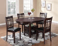 Coaster 102671 5 pc Gray barn bracken hill espresso finish wood 42" round / oval dining table set with shelf