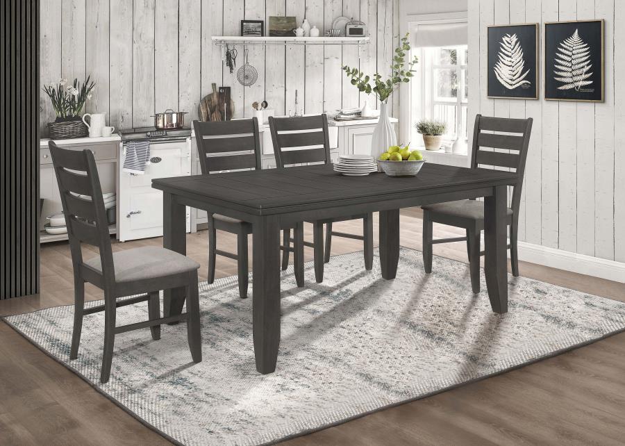 Coaster 102721GRY-S5 5 pc Wildon home Dalila dark grey wood finish rectangular dining table set