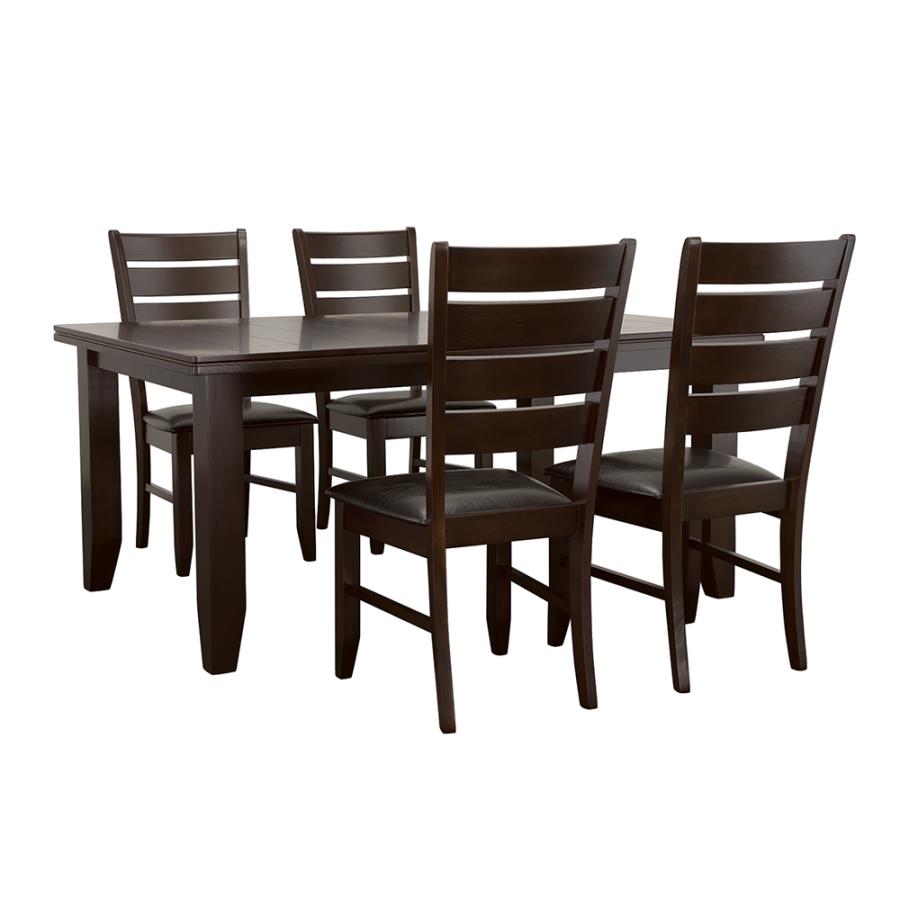 Coaster 102721-S5 5 pc Wildon home corrigan page espresso wood finish rectangular dining table set