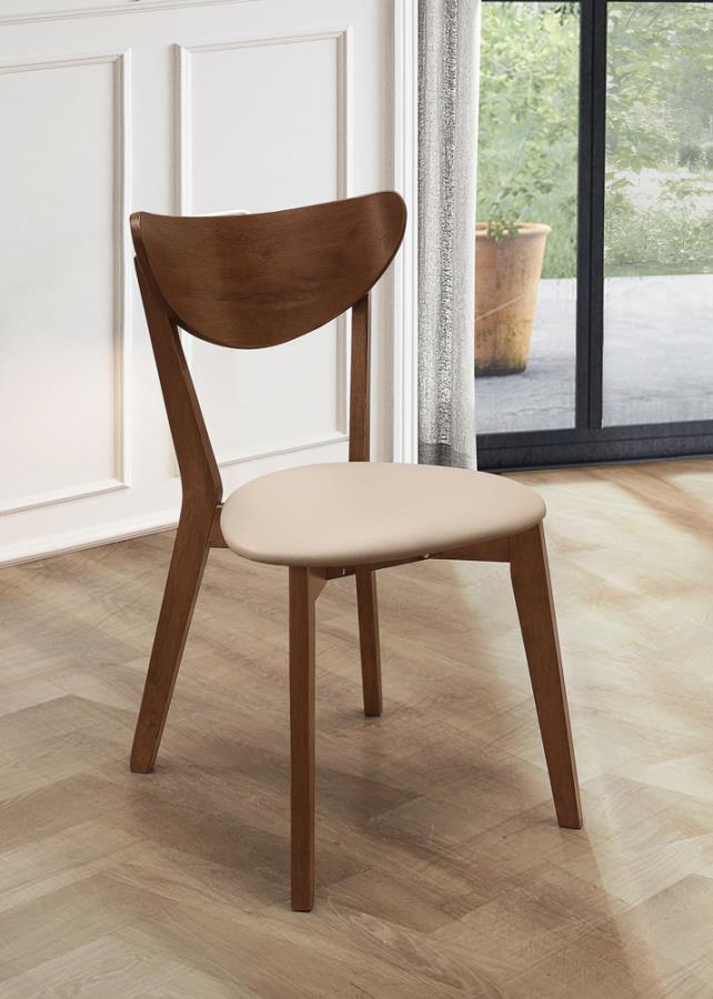 Coaster 103062  Set of 2 Wildon home kersey ii retro modern chestnut finish wood dining chairs
