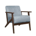 August Mid Century Modern Blue Grey Velvet Accent Chair – 1031BGY-1