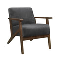 August Mid Century Modern Dark Gray Velvet Accent Chair – 1031DG-1