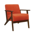 Homelegance 1031RN-1 August mid century modern orange velvet fabric accent chair
